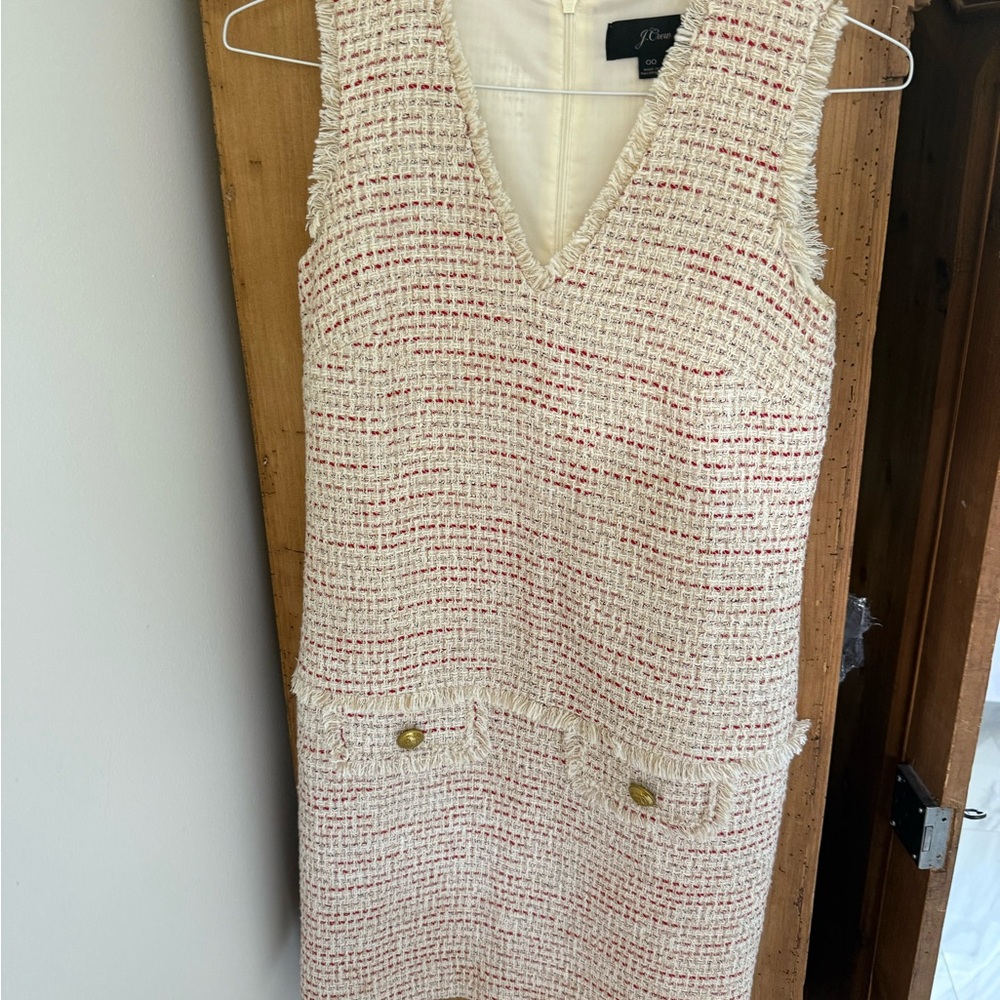 J. Crew Cream Sheath Dress Sleeveless V-Neck